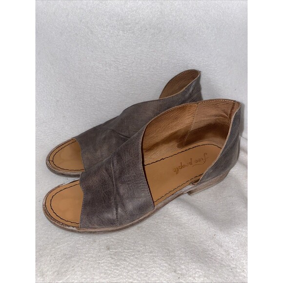 Free People Mont Blanc Wrap Sandals Brown Spain Slip On Eur39US8 Heel Open Toe - Picture 1 of 11